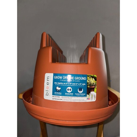 Bloem Terra Cotta Oval Deck Rail Planter 24" Elevated Garden Box (Quantity 2) - Picture 12 of 16